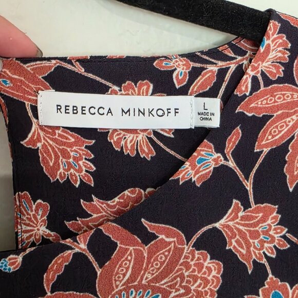 Rebecca Minkoff Womens Floral Boho Peasant Top Large Ruffle Hippie Festival Puff - Picture 4 of 8